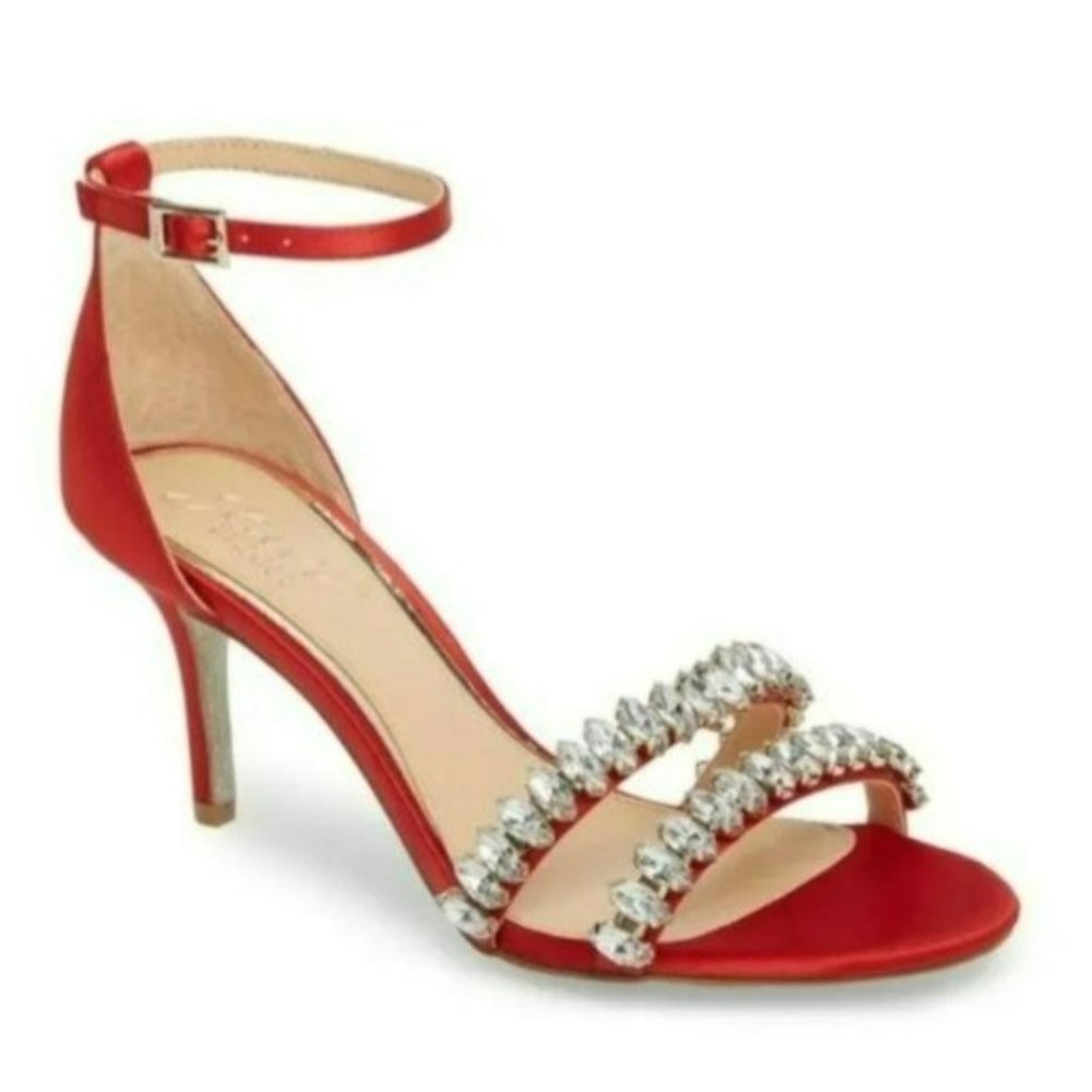 Jewel by Badgley Mischka Melania Crystal Embellished Ankle Strap Sandal - Picture 1 of 7